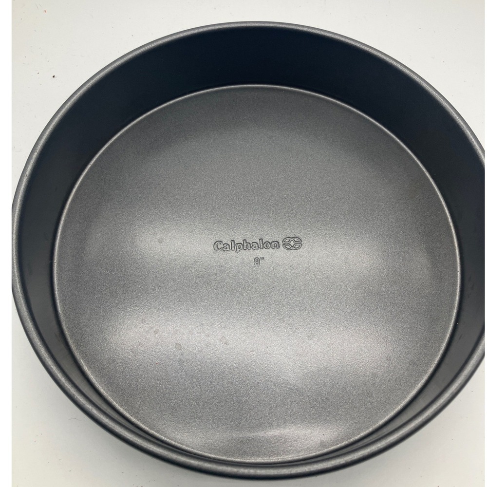 Calphalon 9 Inch Round Cake Pan Nonstick Gray Steel Bakeware 2 Inch Deep